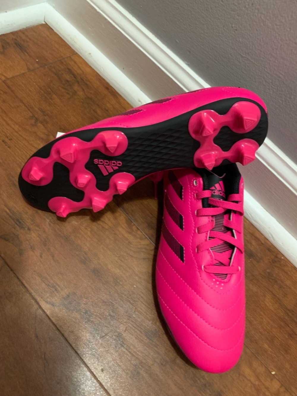 Youth adidas Goletto III FGJ Kids' Pink Soccer Cleats size Y5